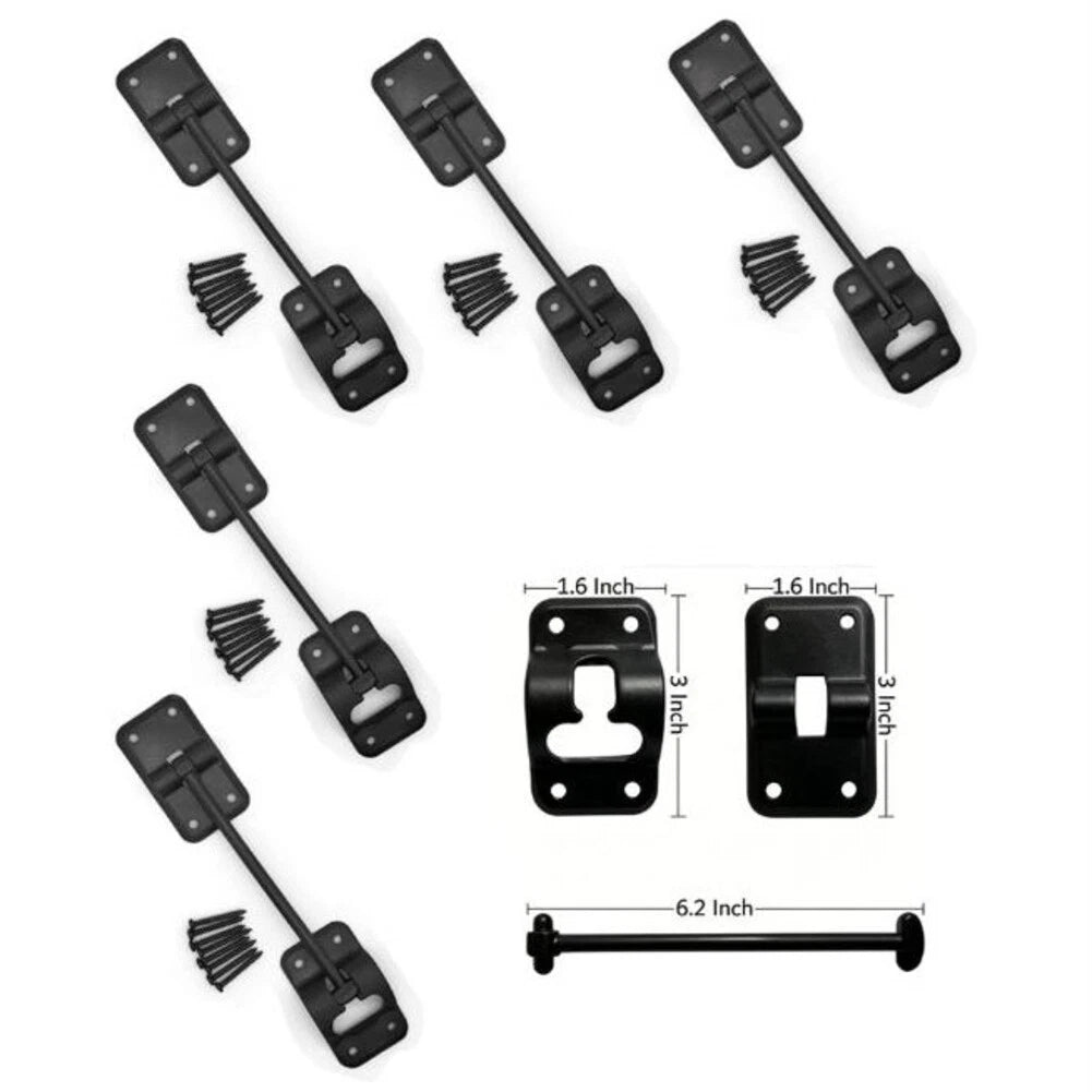 5 Piece RV Door Buckle Set for Motorhome (6 Inch Plastic Latch)