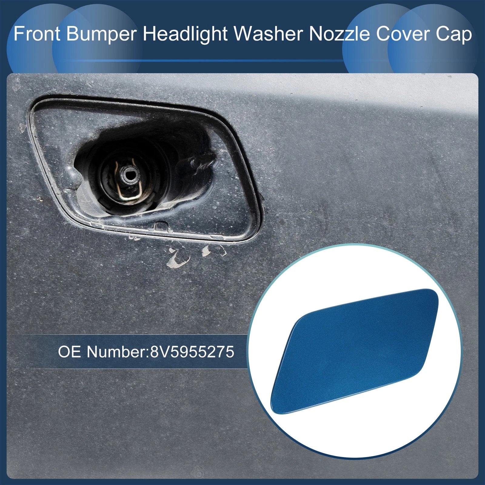 Front Left Washer Nozzle Cover Cap Replacement for Audi A3 8V (2013–2016)