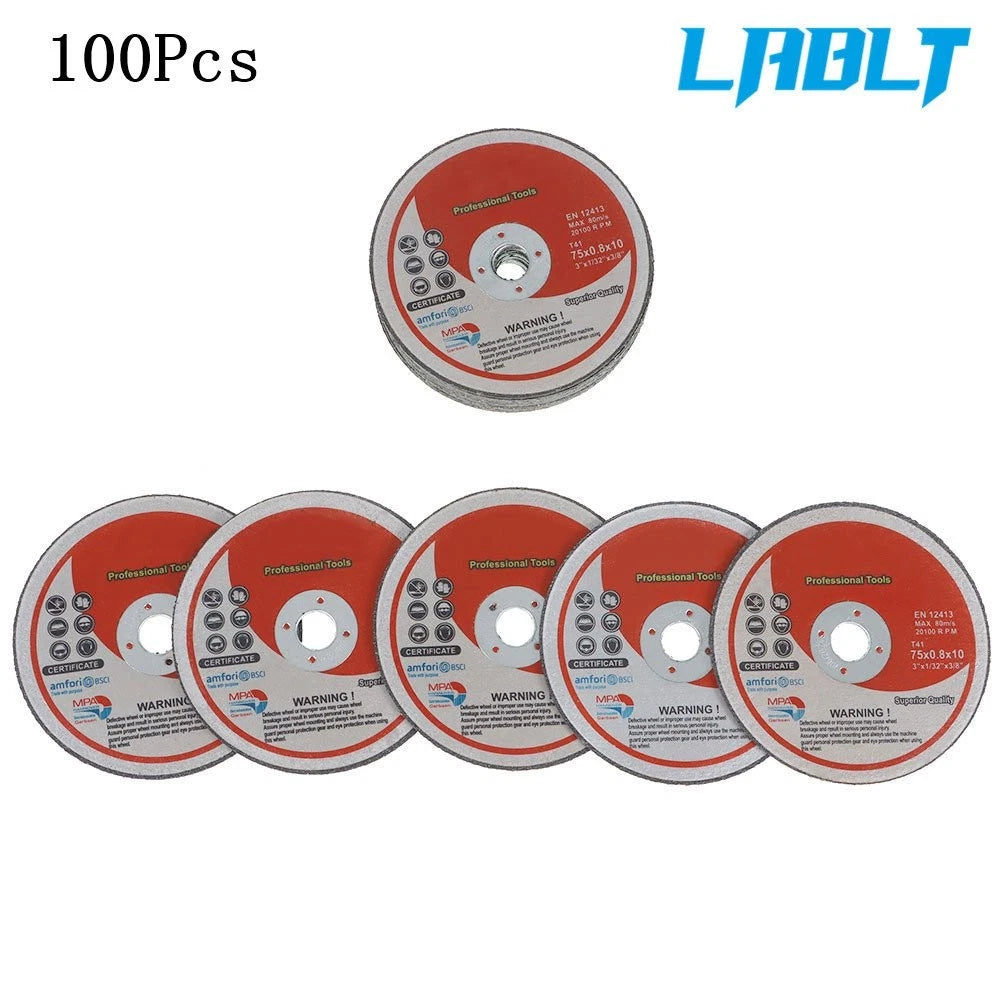 100 Pack Cut Off Wheels for Die Grinder (3" × 1/32" × 3/8")