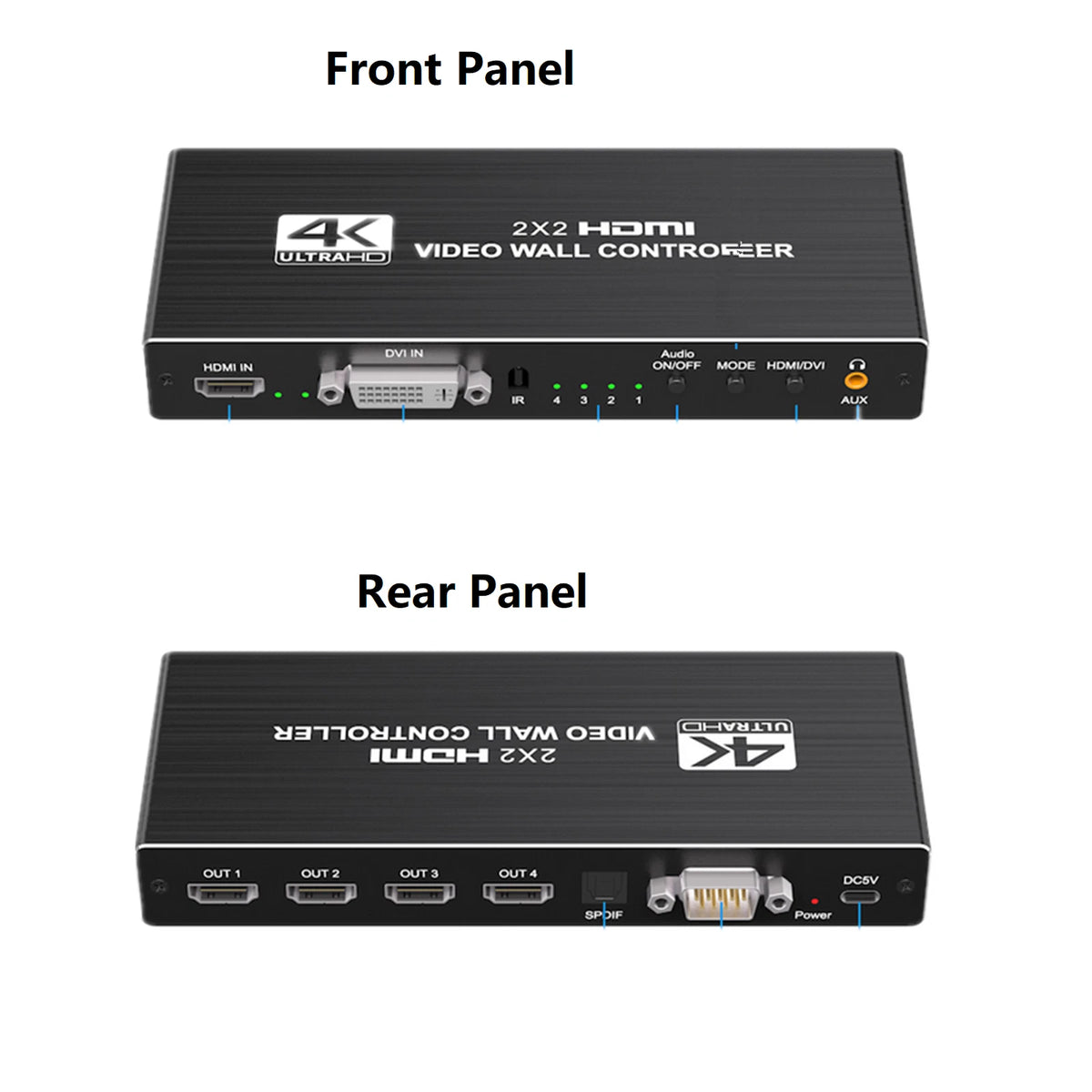 HDMI DVI Multi Video Controller Processor Splicer (1X2, 1X4, 1X3, 2X1, 3X1, 4X1, 2X2)
