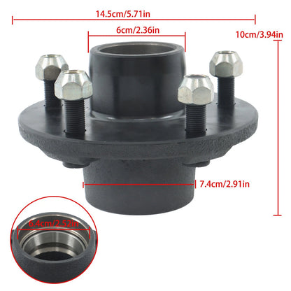 Set of 2 Trailer Hub Kits for 3,500 lb Axles (5 on 5" Bolt Circle)