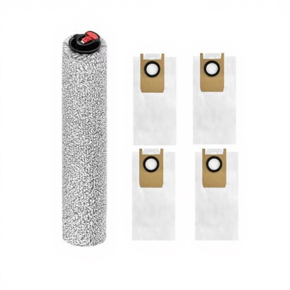 Microfiber Roller Brush & 4 Dust Bags for Eufy S1 Pro (2019–2023)