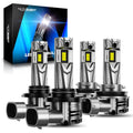 2X H1+9005/HB3 LED Headlight Bulb Combo for Universal (2010–2023)