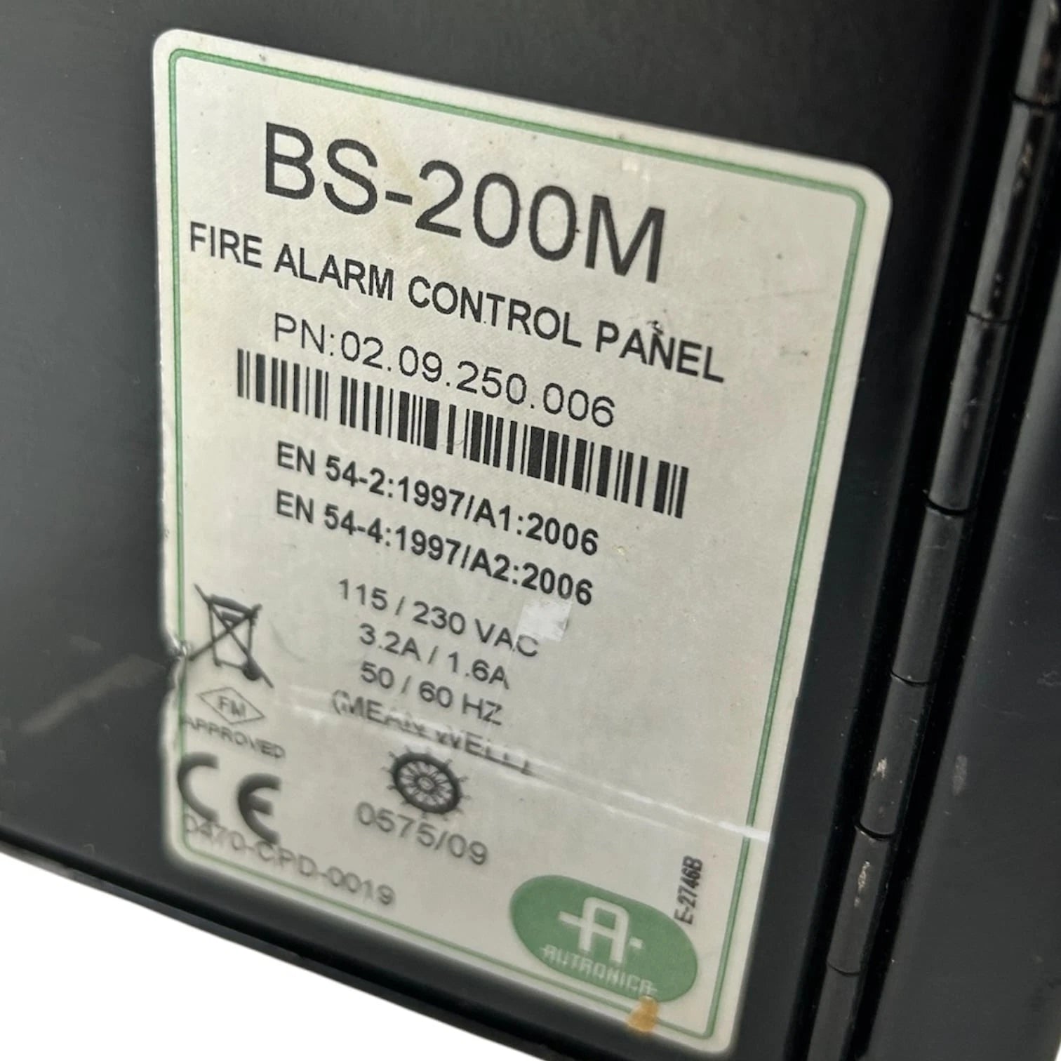 Autronica BS-200M Fire Alarm Control Panel for Autroprime (Untested)