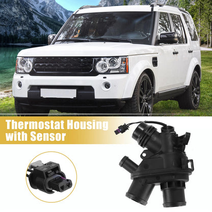 Thermostat Housing Assembly w/Sensor for Land Rover LR4 (2010–2016) No.LR117568 AJ813986