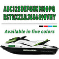 Set of 4 Green Decals for Boat Registration A-Z 0-9