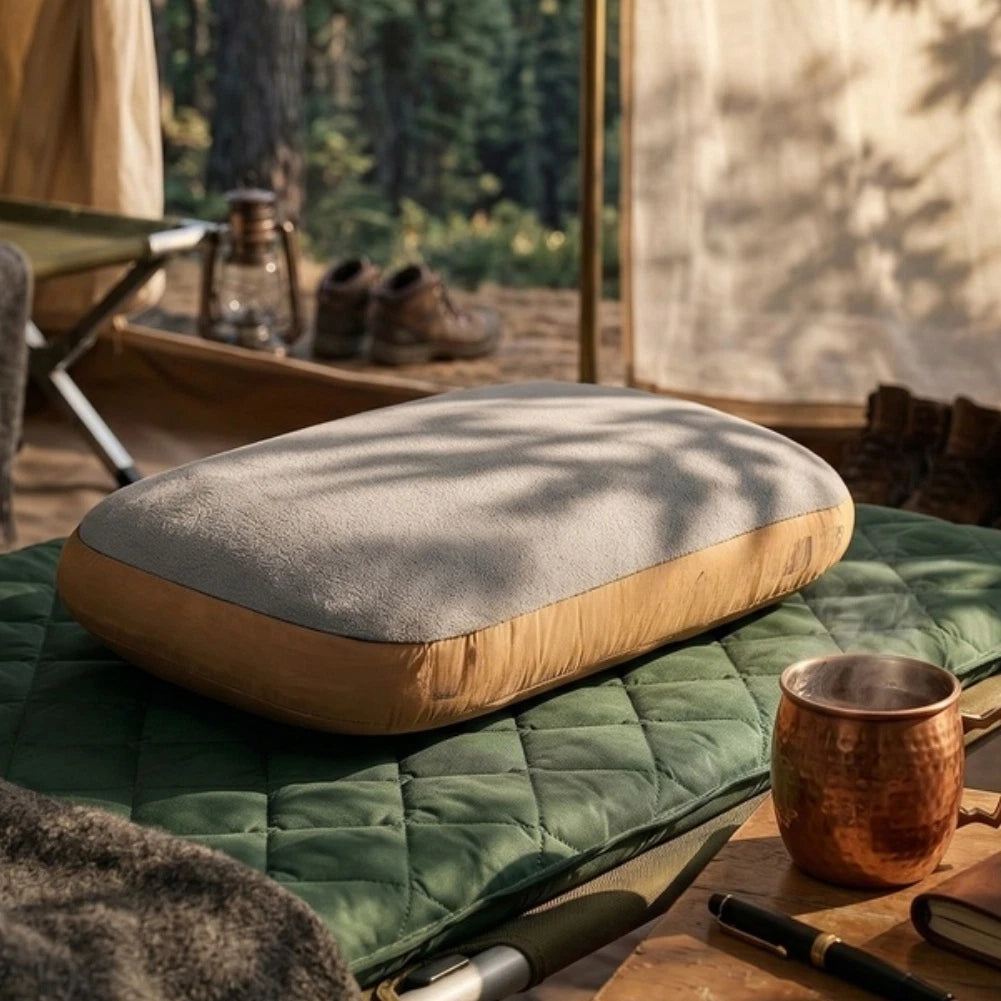 Portable Memory Foam Outdoor Travel Pillow for Camping Neck Support