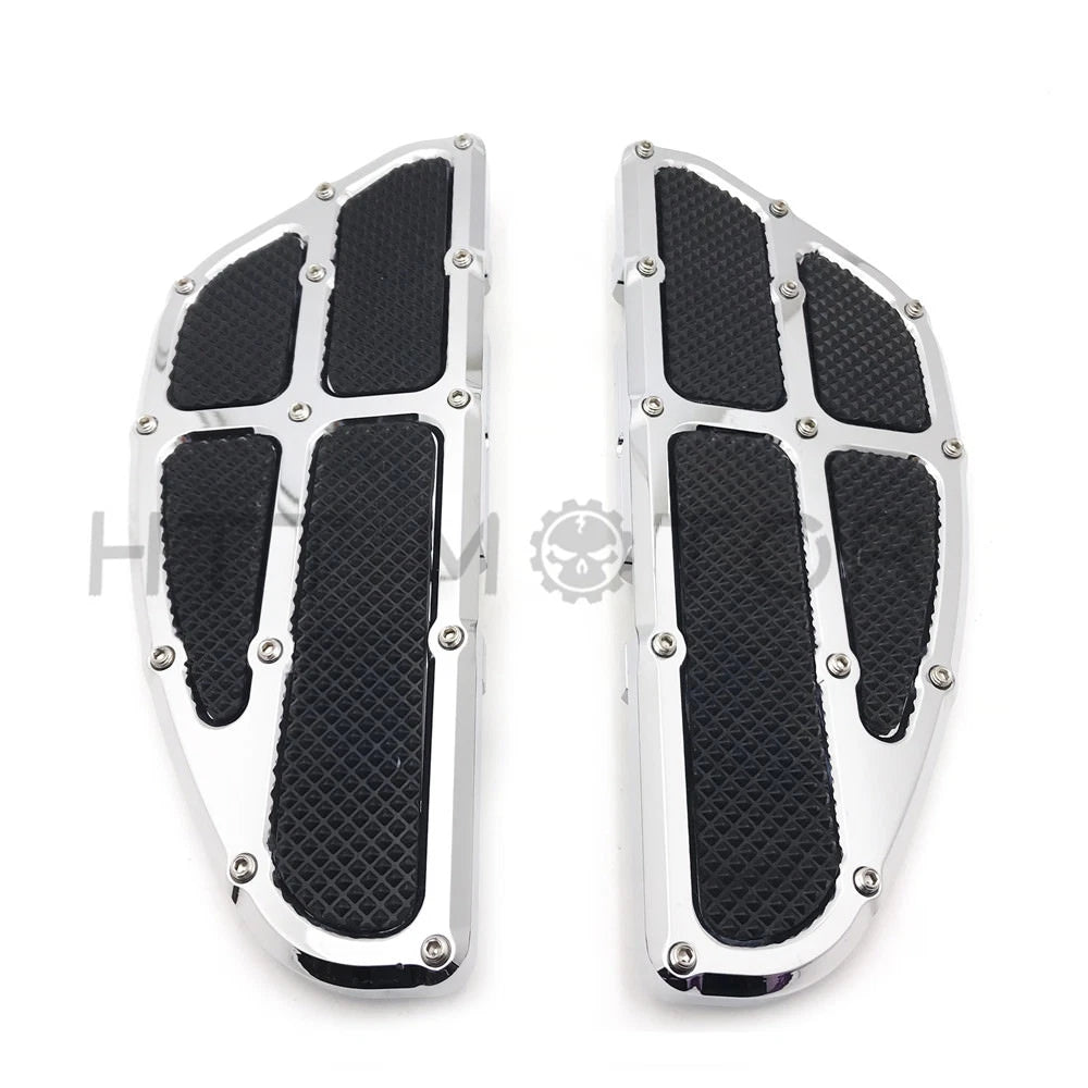 Chrome Passenger Floor Board Set for Harley Touring (1993–2018)