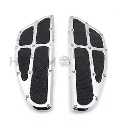Chrome Passenger Floor Board Set for Harley Touring (1993–2018)