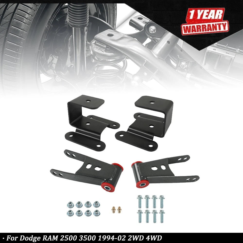 2"-4" Drop Shackles Hangers Lowering Kit for Dodge RAM 2500 3500 (1994–2002)