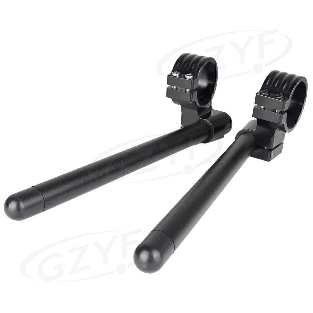 1 Pair Clip On Handlebars for Universal Motorcycle (52mm) Black