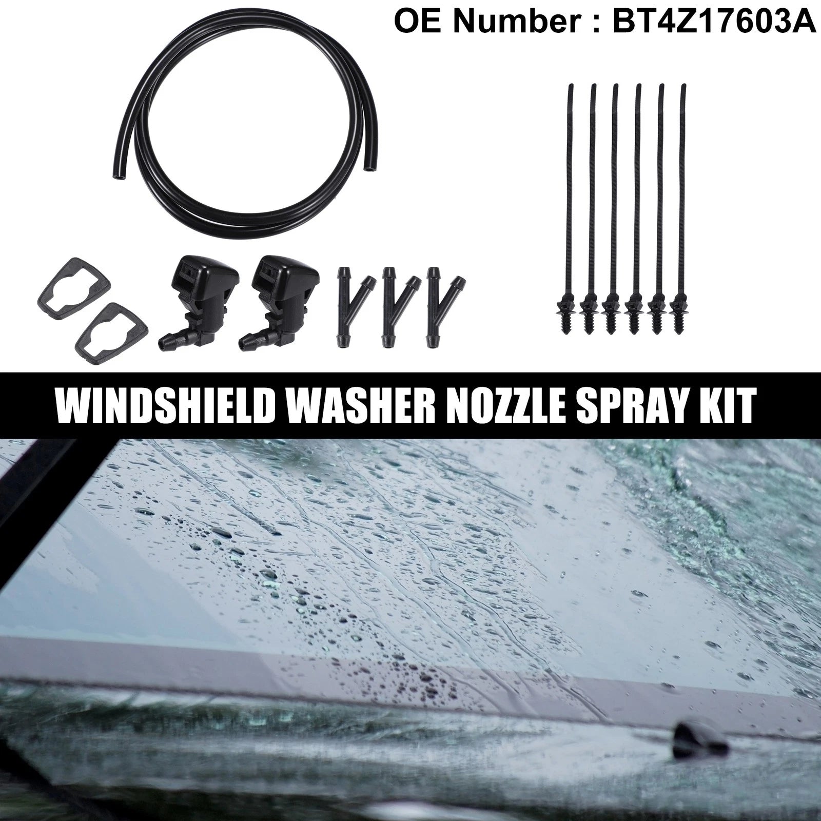 Windshield Washer Nozzle Spray Set for Ford Edge (2012–2014)