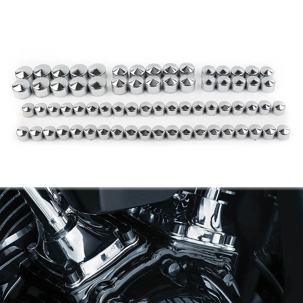 Chrome Engine Bolt Covers Kit for Harley Softail, Electra, Street Glide, Road King