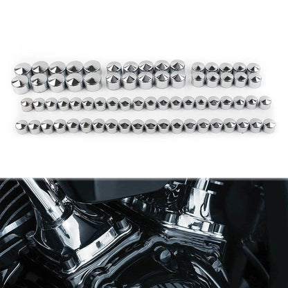 Chrome Engine Bolt Covers Kit for Harley Softail, Electra, Street Glide, Road King