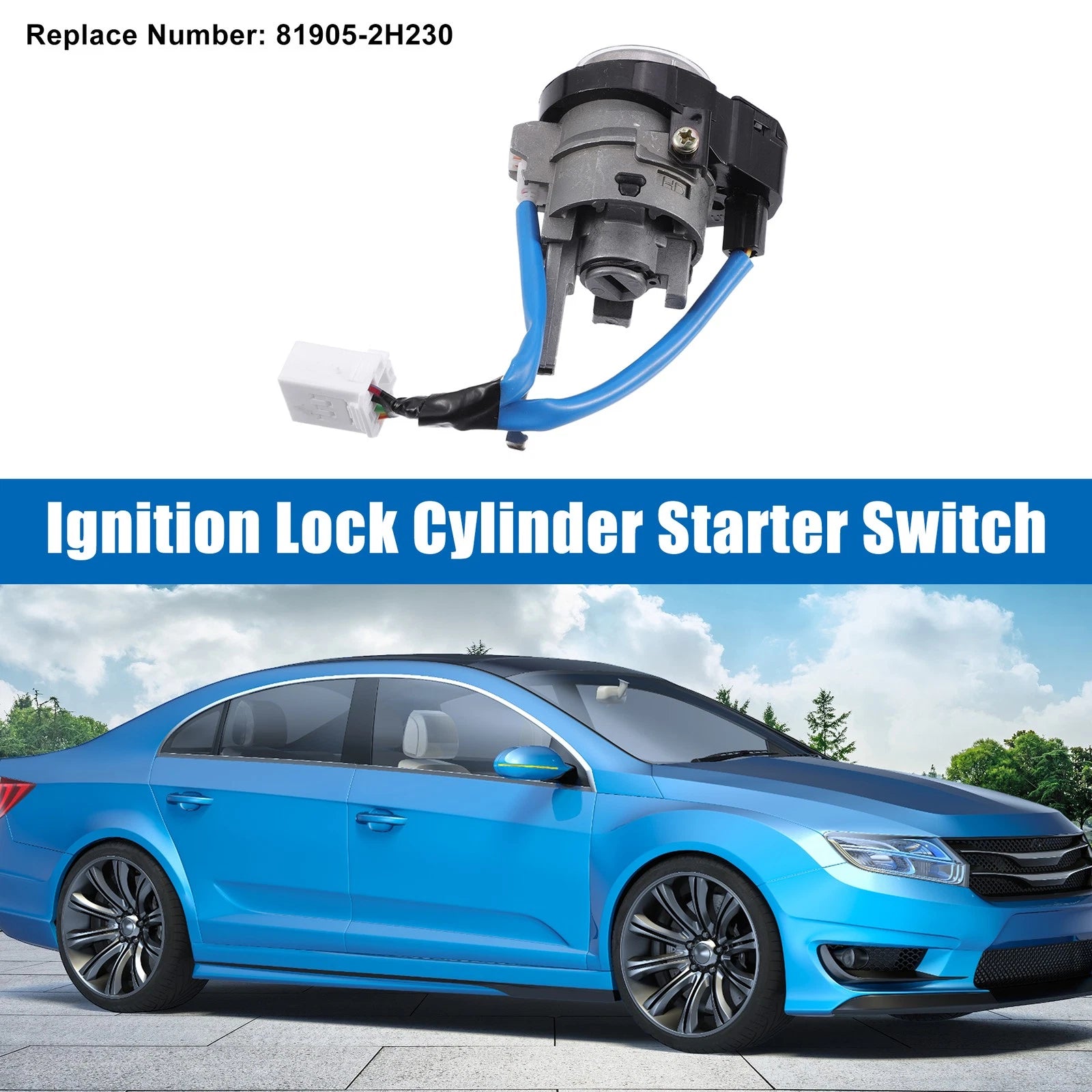 Ignition Switch Lock Cylinder with 2 Keys for Hyundai Elantra GLS (2011–2016)