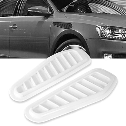 2X White Universal Air Flow Intake Hood Scoop Vent Cover