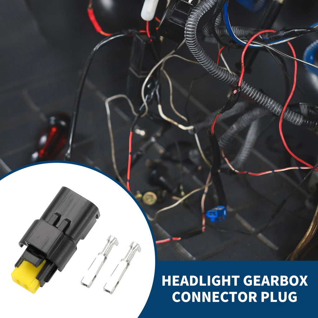 2 Pin Headlight Gearbox Connector Plug for Citroen (1 Set)