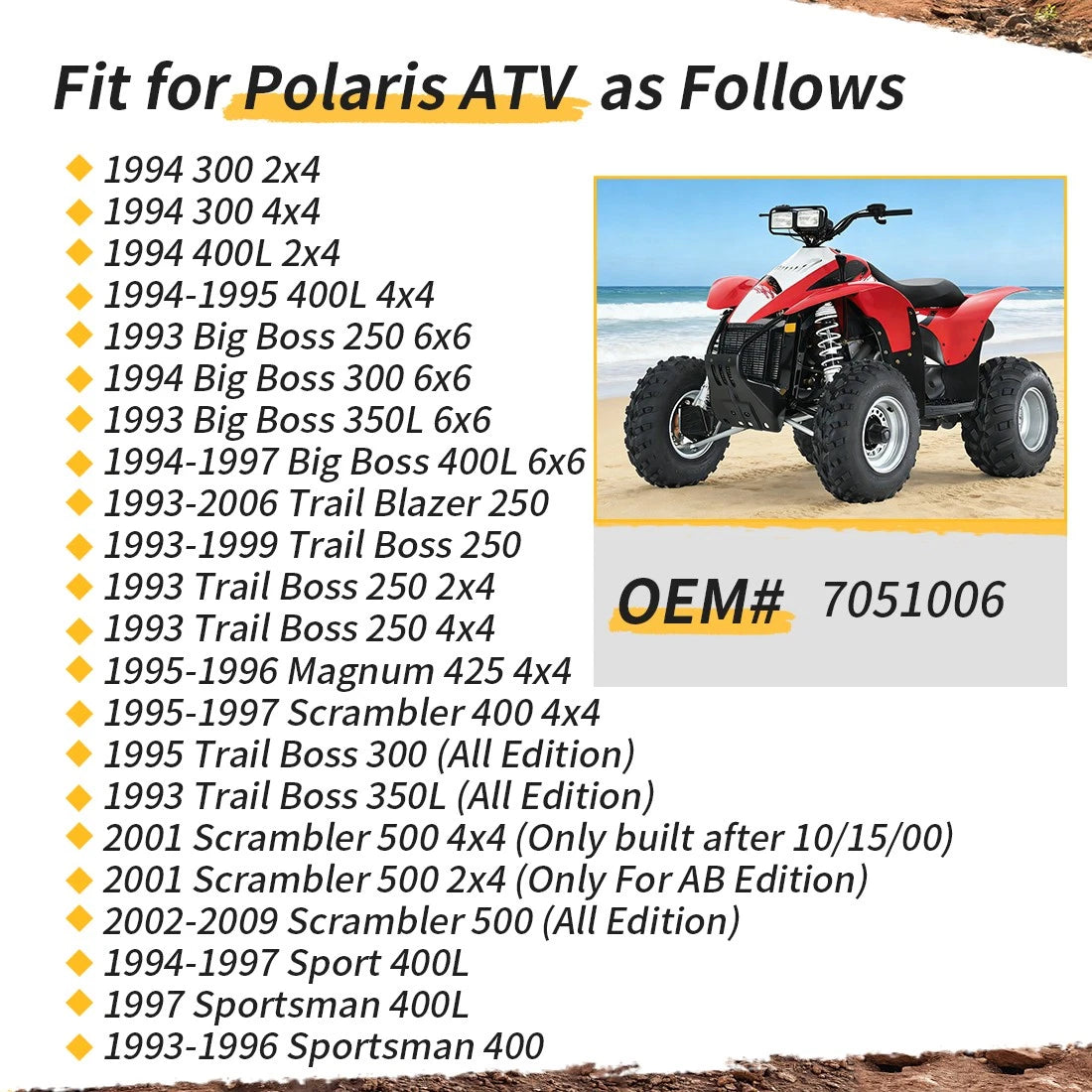 Petcock Fuel Shutoff Valve + Lever Extension Kit for Polaris (7051006)