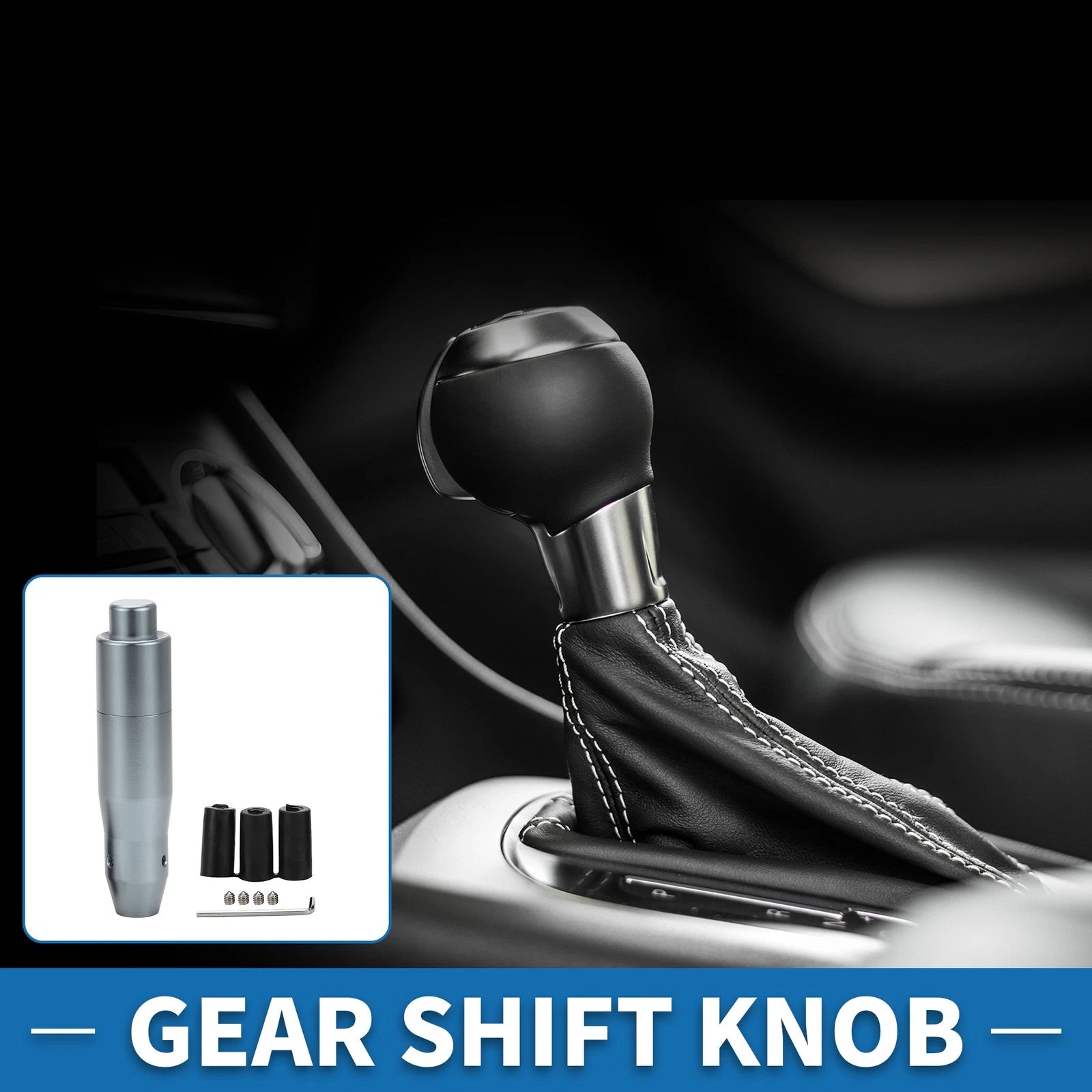 Shift Knob with 3 Adapters for Universal Fit (14.5cm)
