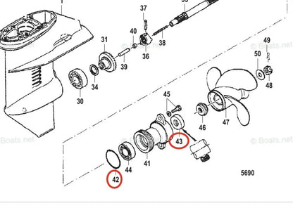Lower Unit Oil Seal & O-ring Set for Mercury 8/9.9HP Outboard (N/A)