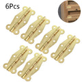 Set of 6 Wooden Box Hinges for Jewelry Box Cabinet Toolbox - Gold