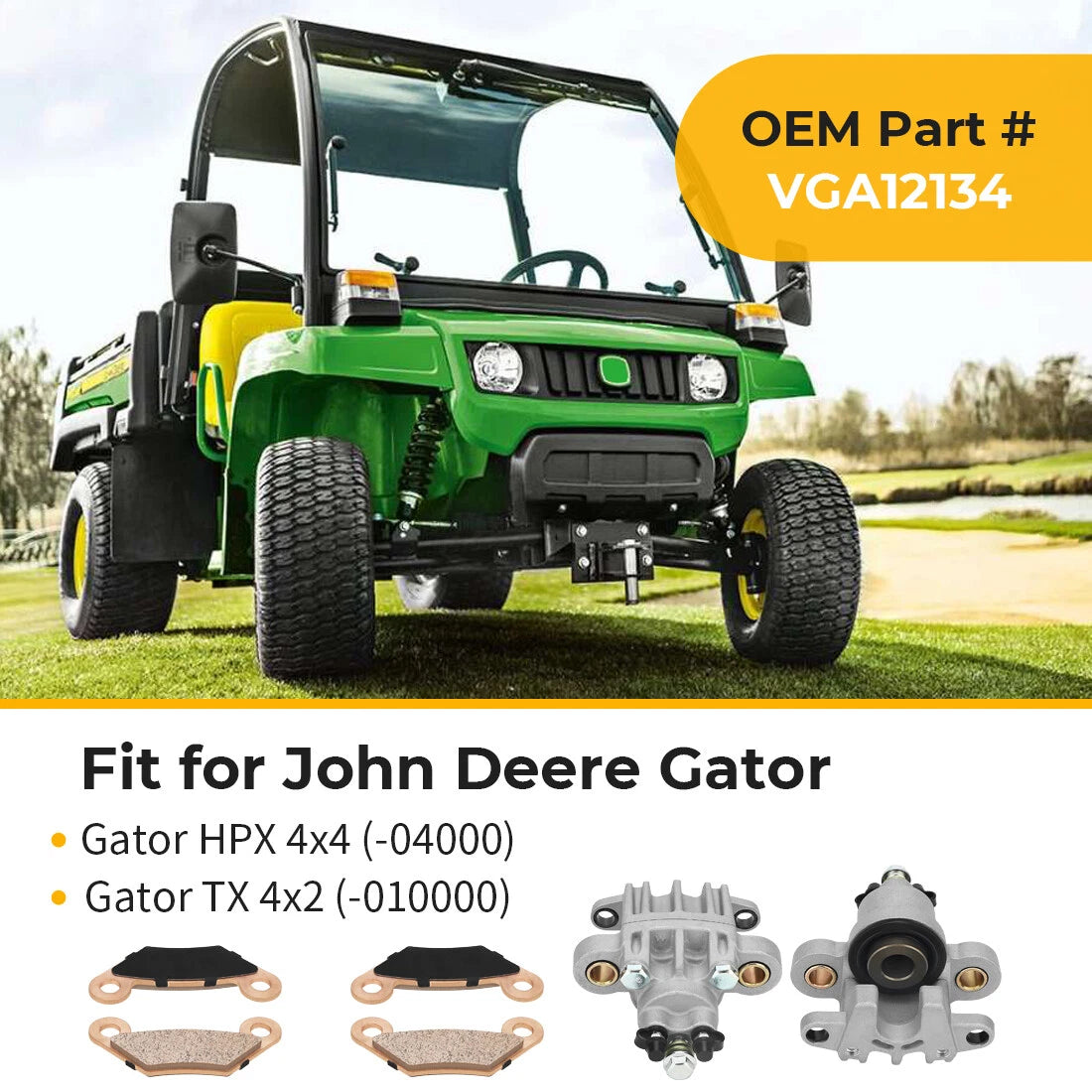 Disc Brake Caliper for John Deere 4X4 HPX/TX Turf Gator (VGA12134)