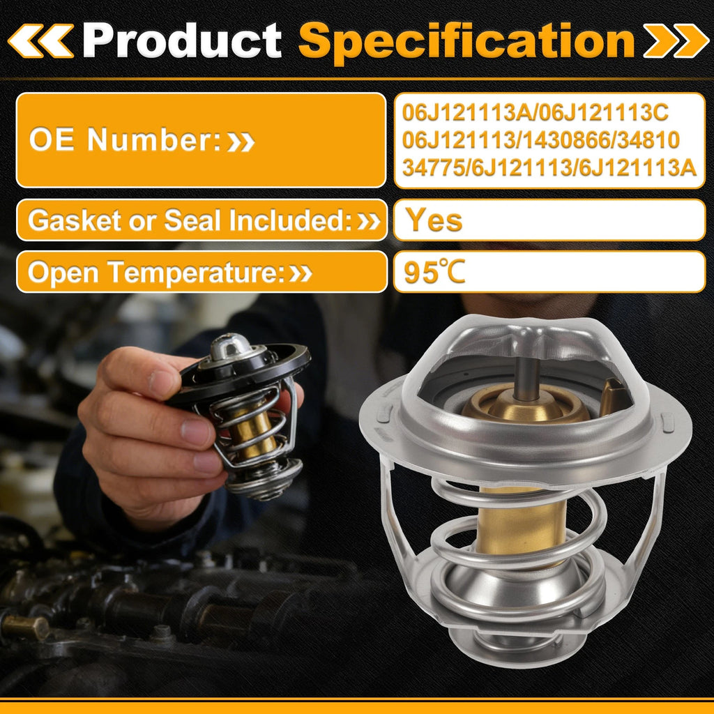 Engine Coolant Thermostat with Seal for Audi A3 (2009–2013)