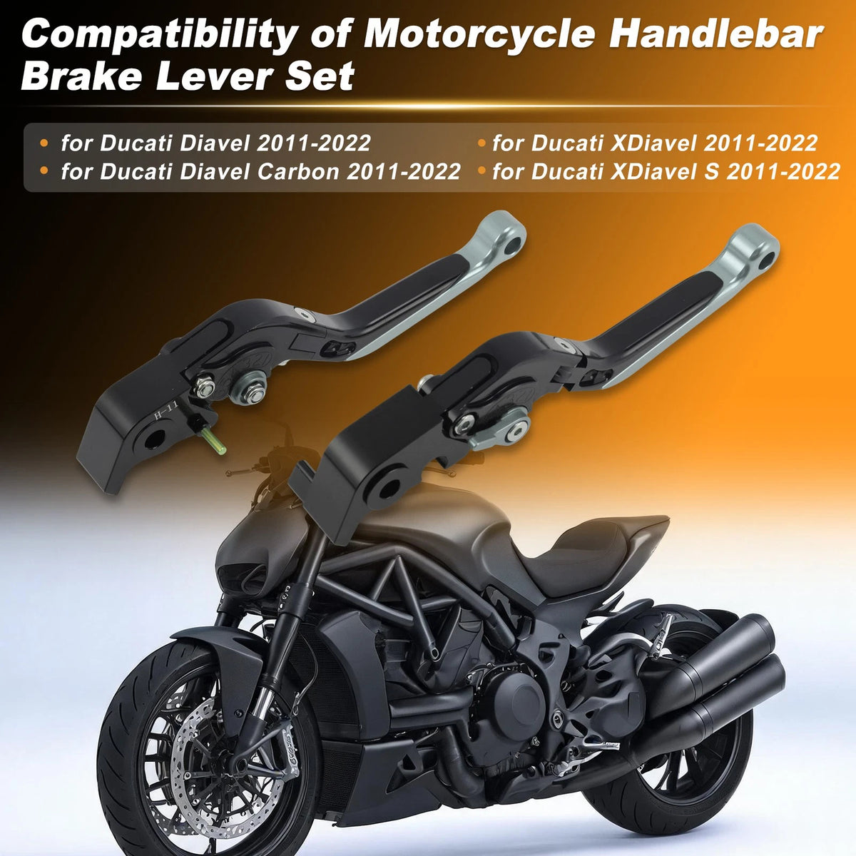 Brake Clutch Levers for Ducati Diavel (2011–2022) Black Titanium End 1 Pair