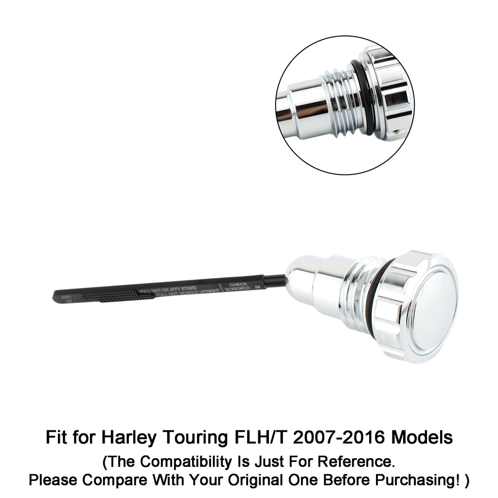 Oil Dipstick Tank Cap Plug for Touring FLH/T (2007–2016) Silver T9