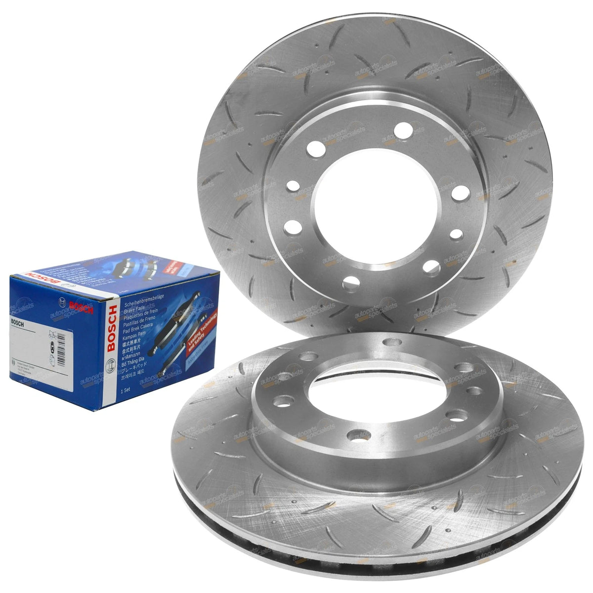 Front Drilled & Slotted Disc Brake Rotors + Pads for Hilux LN106 RN105 (1988–1997)
