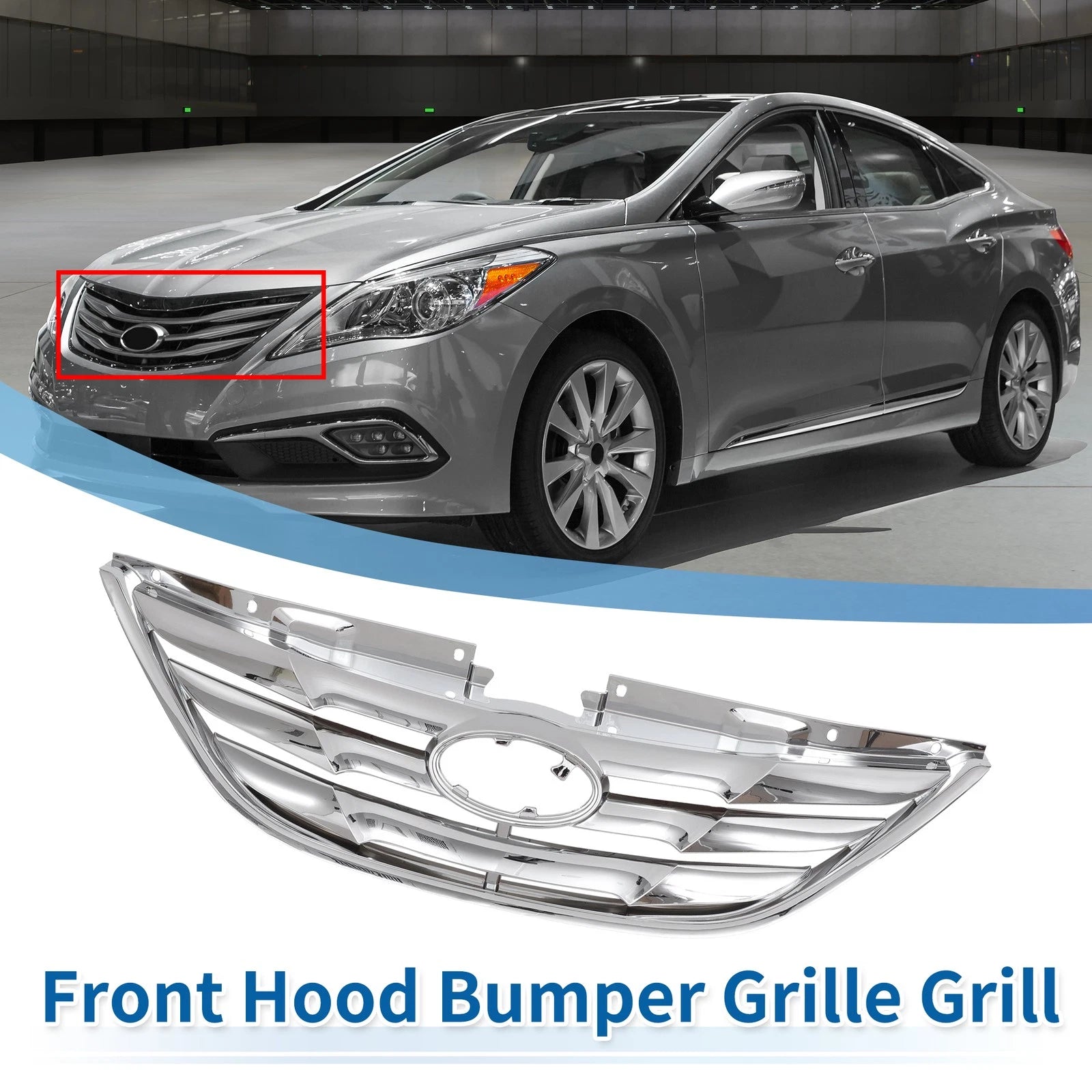 Front Hood Bumper Grille Grill Replacement for Hyundai Sonata (2011–2014)