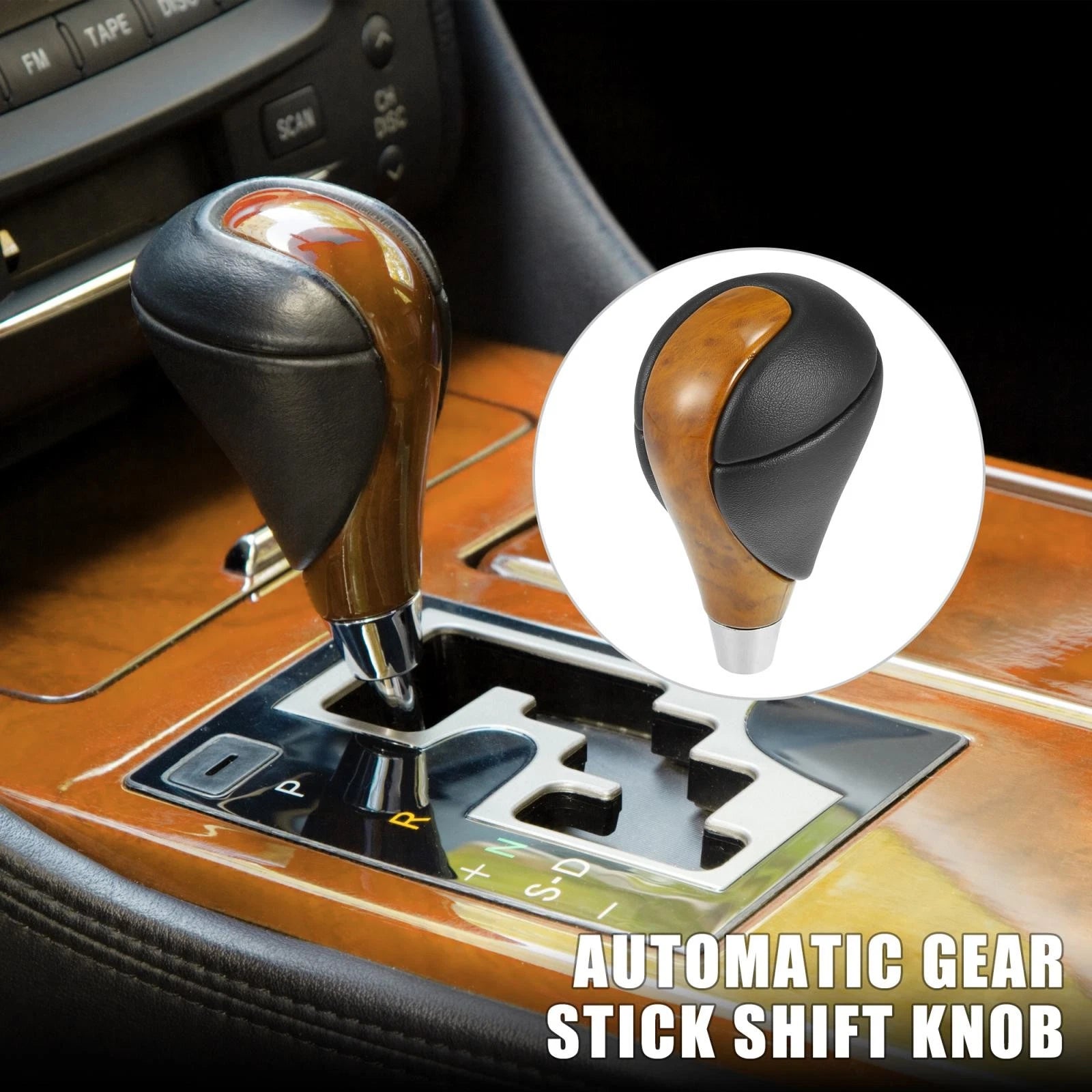Shift Knob Replacement for Lexus ES350 2013–2025 Faux Leather Black Brown
