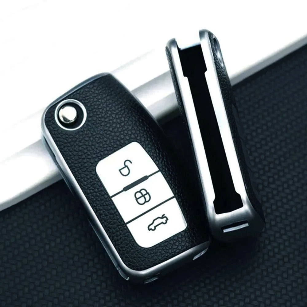 Silver Texture Key case for Ford Focus 2 C-MAX Remote Key Vehicle Accessories