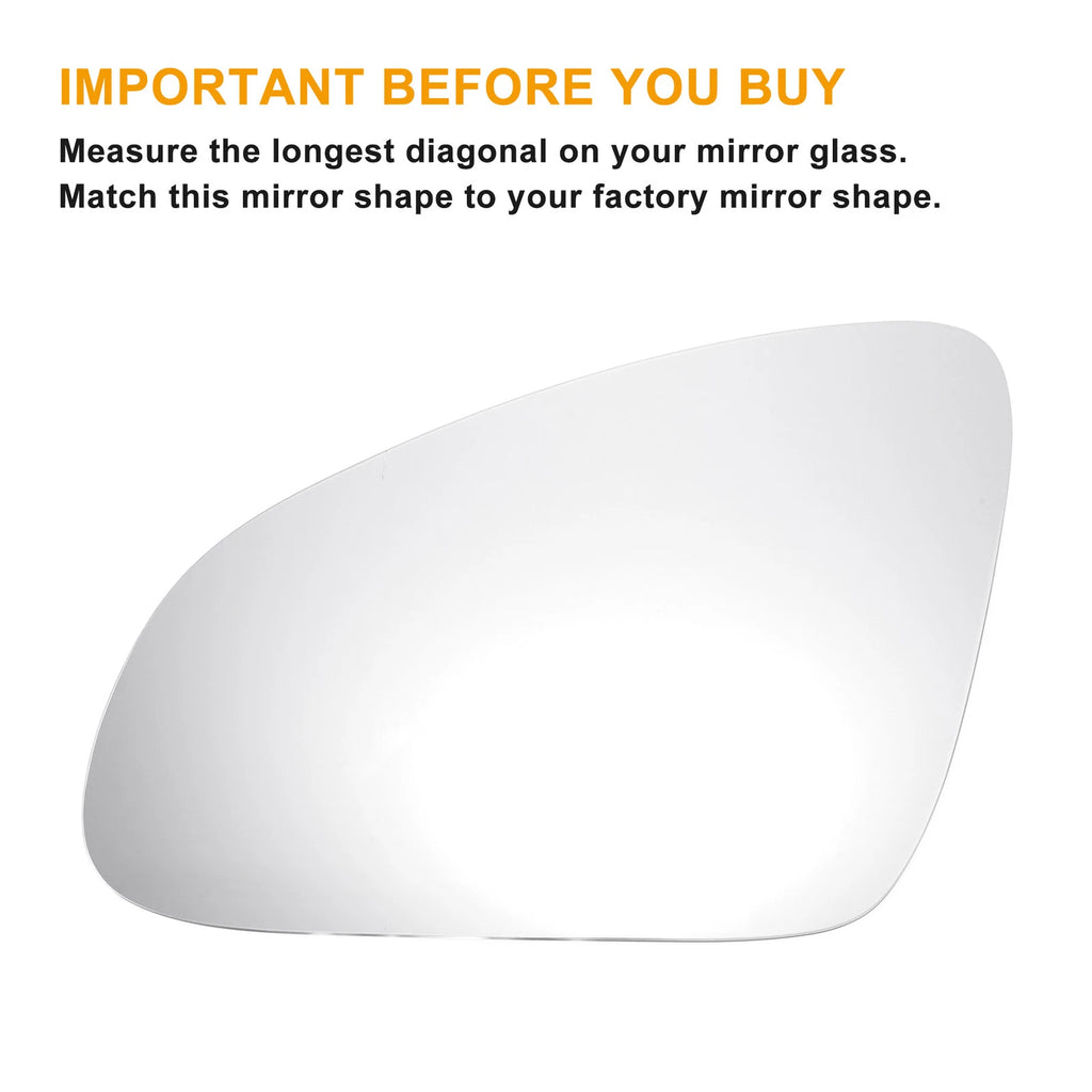 Left Side Heated White Mirror Glass for Opel Adam (2013–2019)