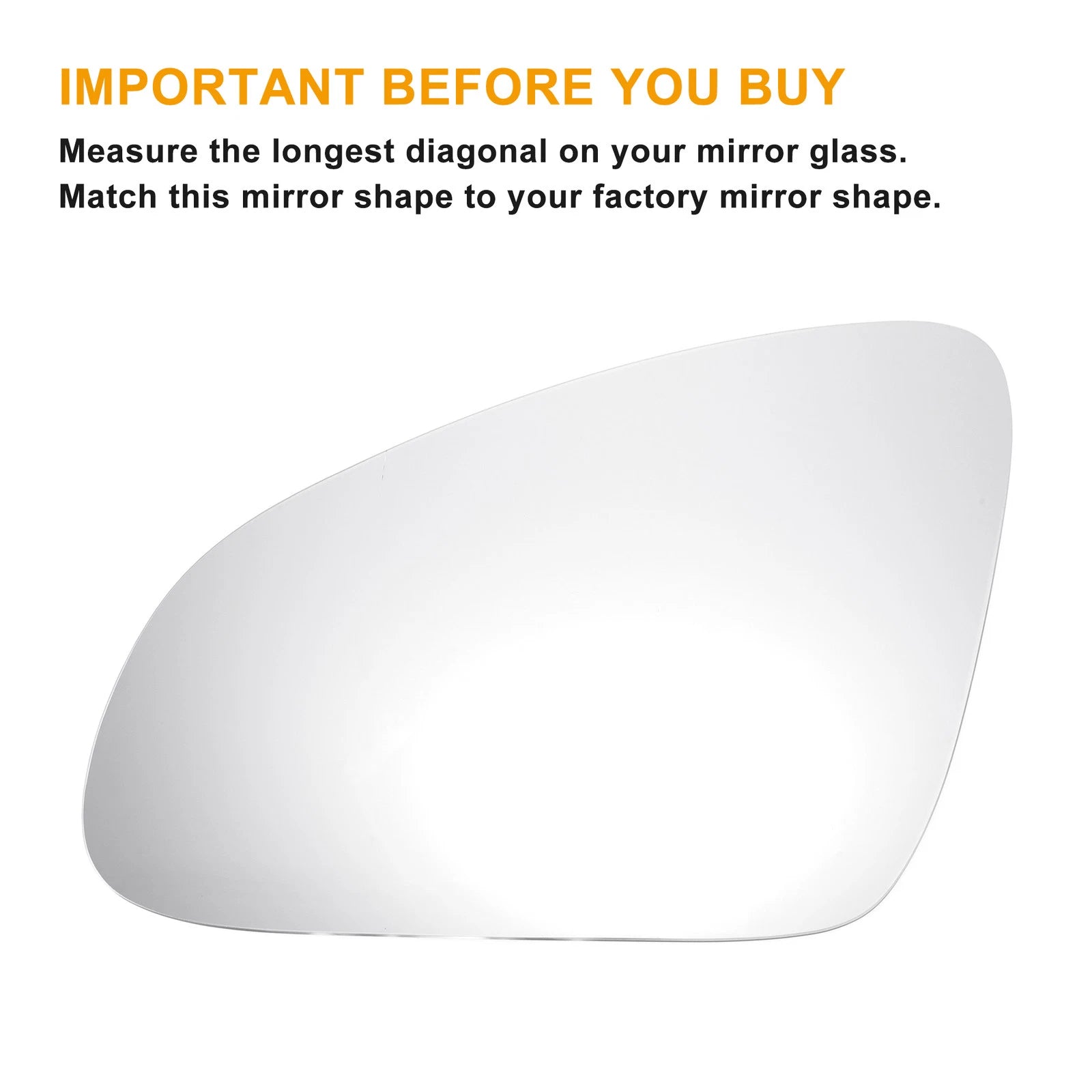 Left Side Heated White Mirror Glass for Opel Adam (2013–2019)