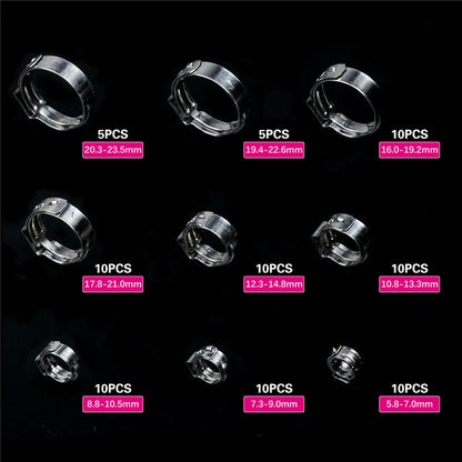 80PCS Hose Clamps for Hydraulic Applications (5.8-23.5mm)