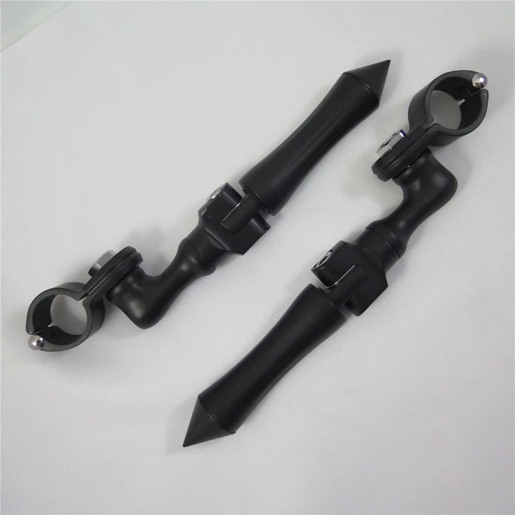 Adjustable Black Short Angle Footpeg for Honda Shadow (w/ 1.25" Engine Guard)