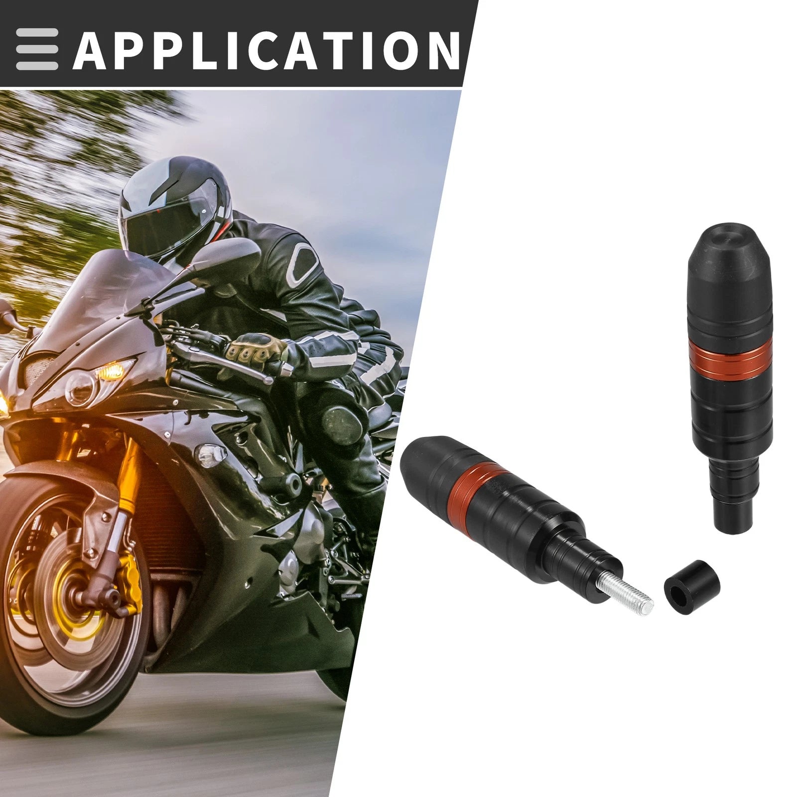 Exhaust Frame Slider Anti Crash Protector for Honda Orange Motorcycle (2 Pack)