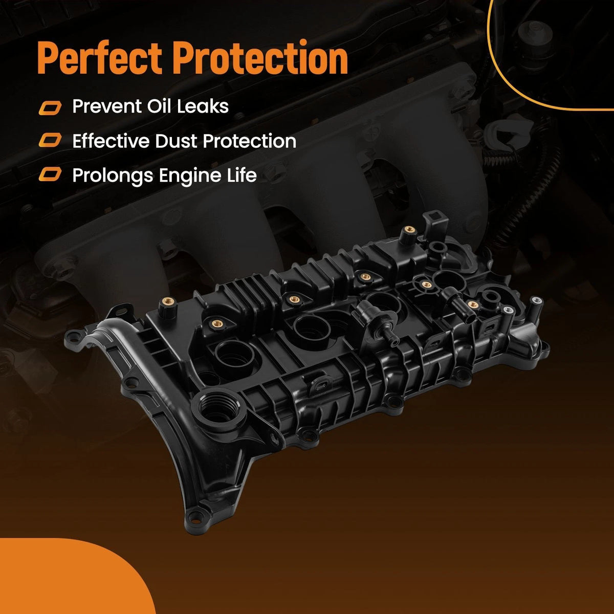 Black Engine Valve Cover for Nissan Kicks/Versa 1.6L (2017–2023) 132645RB2A