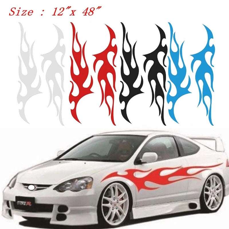 Flame Decal Set for Auto Graphic Body Car Truck Vinyl Sticker (12"x 48")