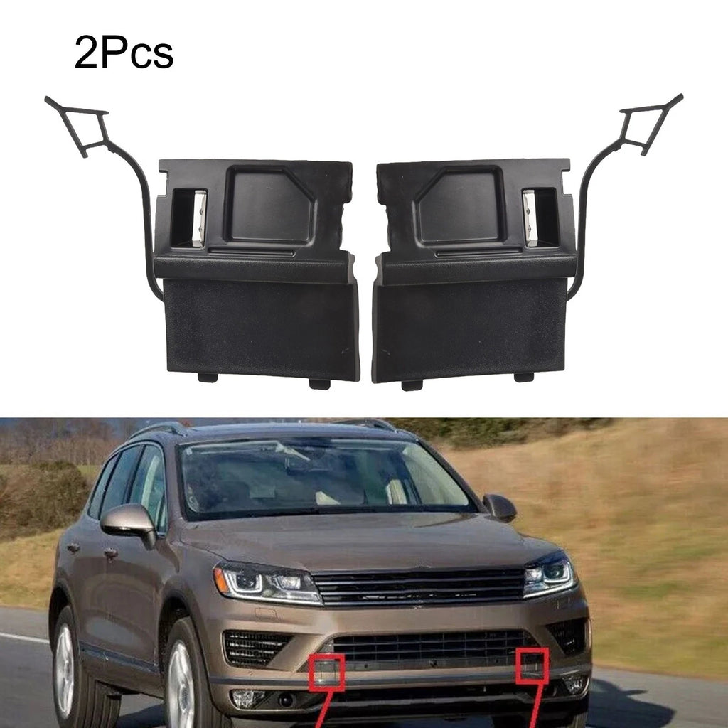 Front Bumper Tow Hook Eye Cover Cap for - Black Plastic Pair