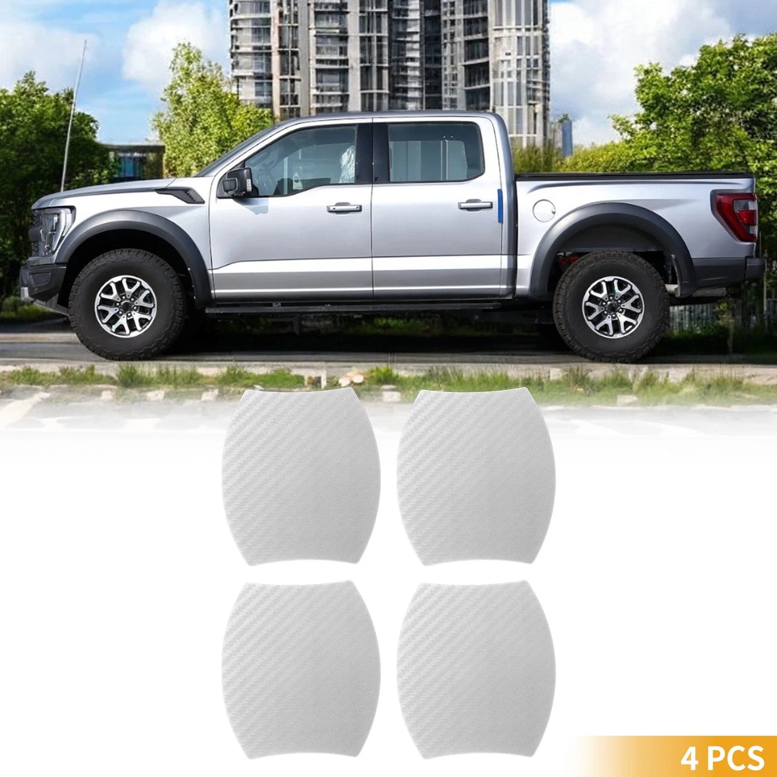 3D Car Door Cup Protector Sticker for Universal Fit (90x100mm) - Silver Tone