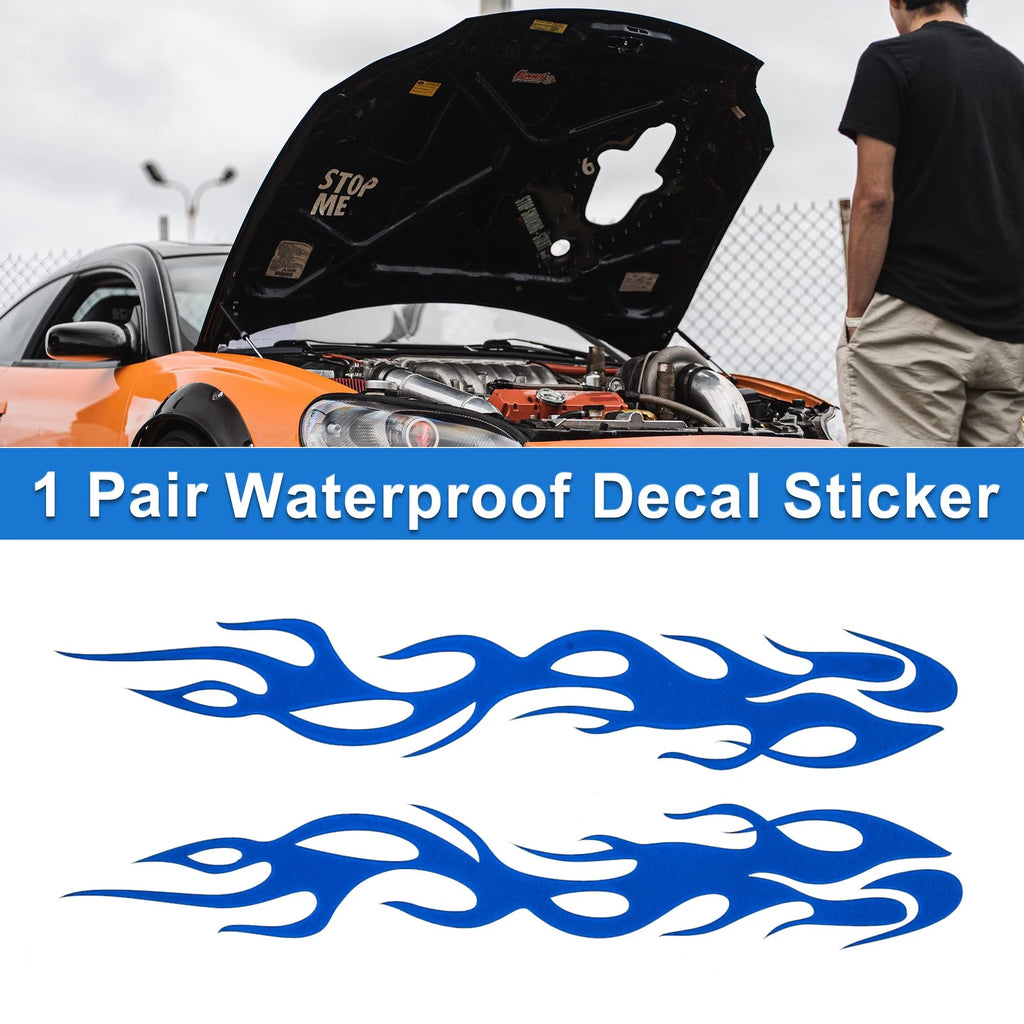 1 Pair Flame Pattern Car Bumper Sticker Decal for Universal Fit (24x4cm)