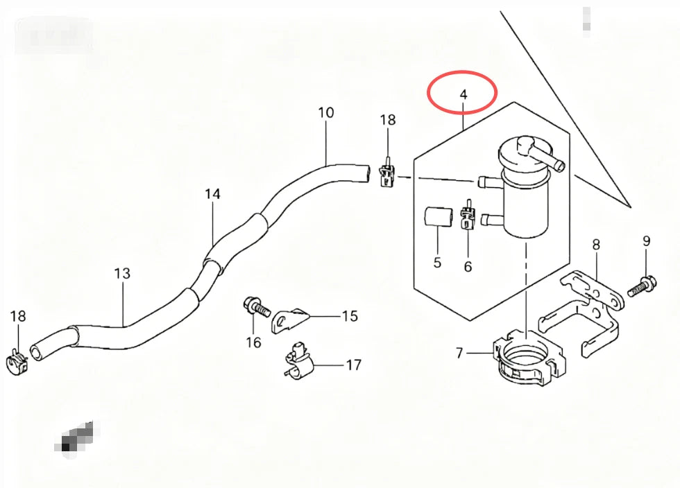 Fuel Filter for Suzuki 40HP DF40A, 50HP DF50A, 60HP DF60 (4-Stroke) 15410-88L00