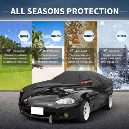 Waterproof Car Cover for Mazda MX-5 Miata (2016–2023) - 210D-PU, Black