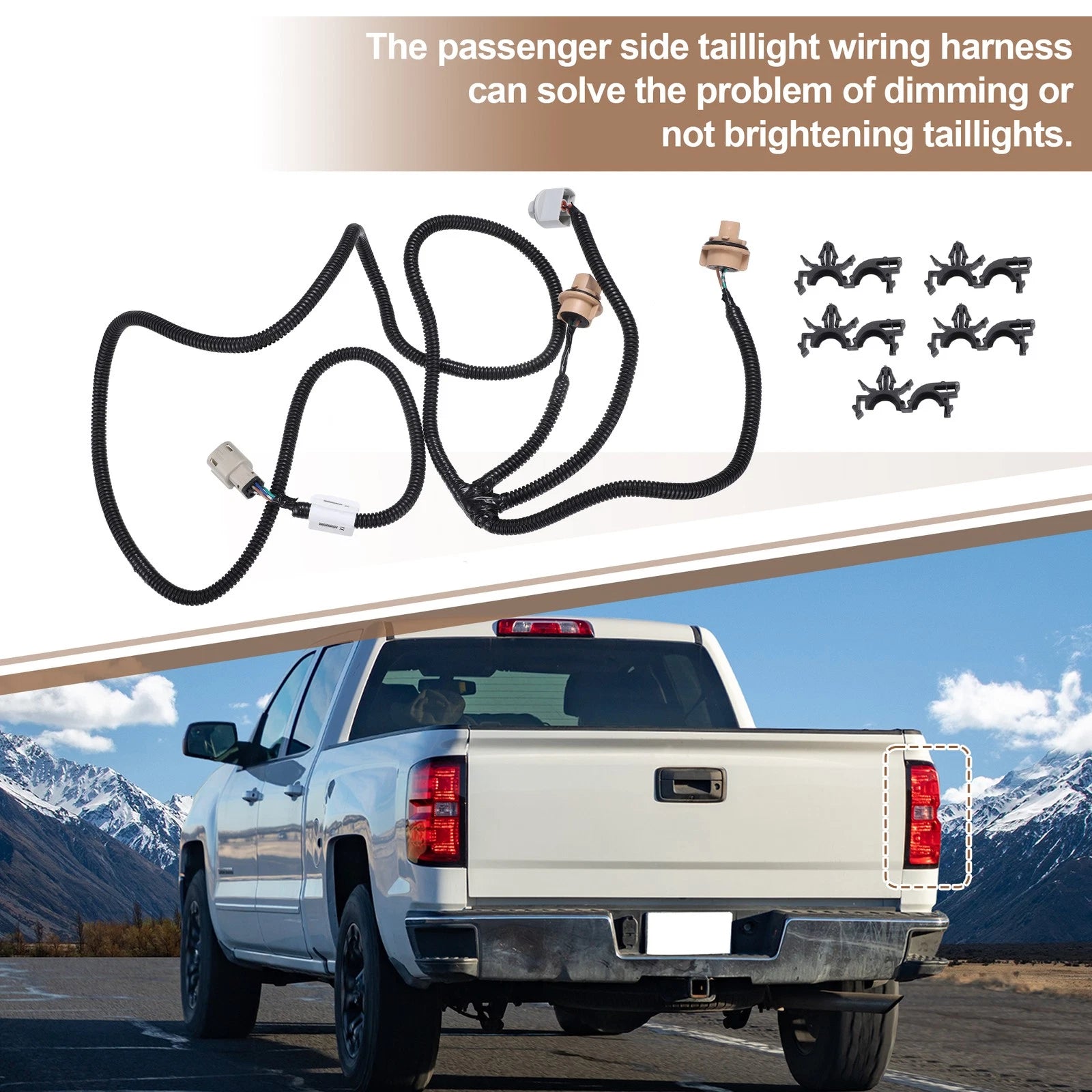 Tail Light Lamp Wiring Harness for Passenger Side Chevrolet GMC (2007–2014)