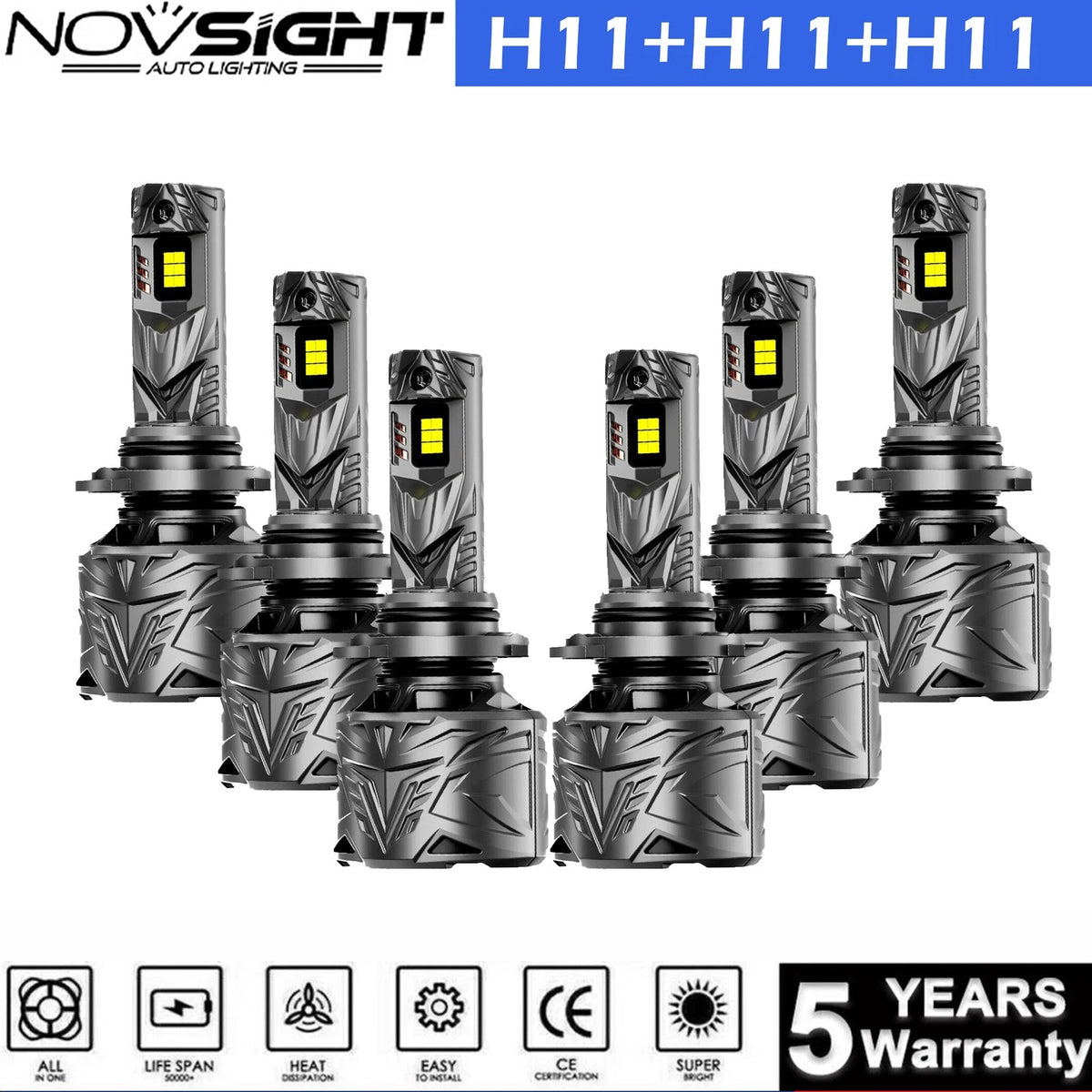 H11 LED Headlight Kit Bulbs for Chevrolet Impala Limited (2014–2016) 300W