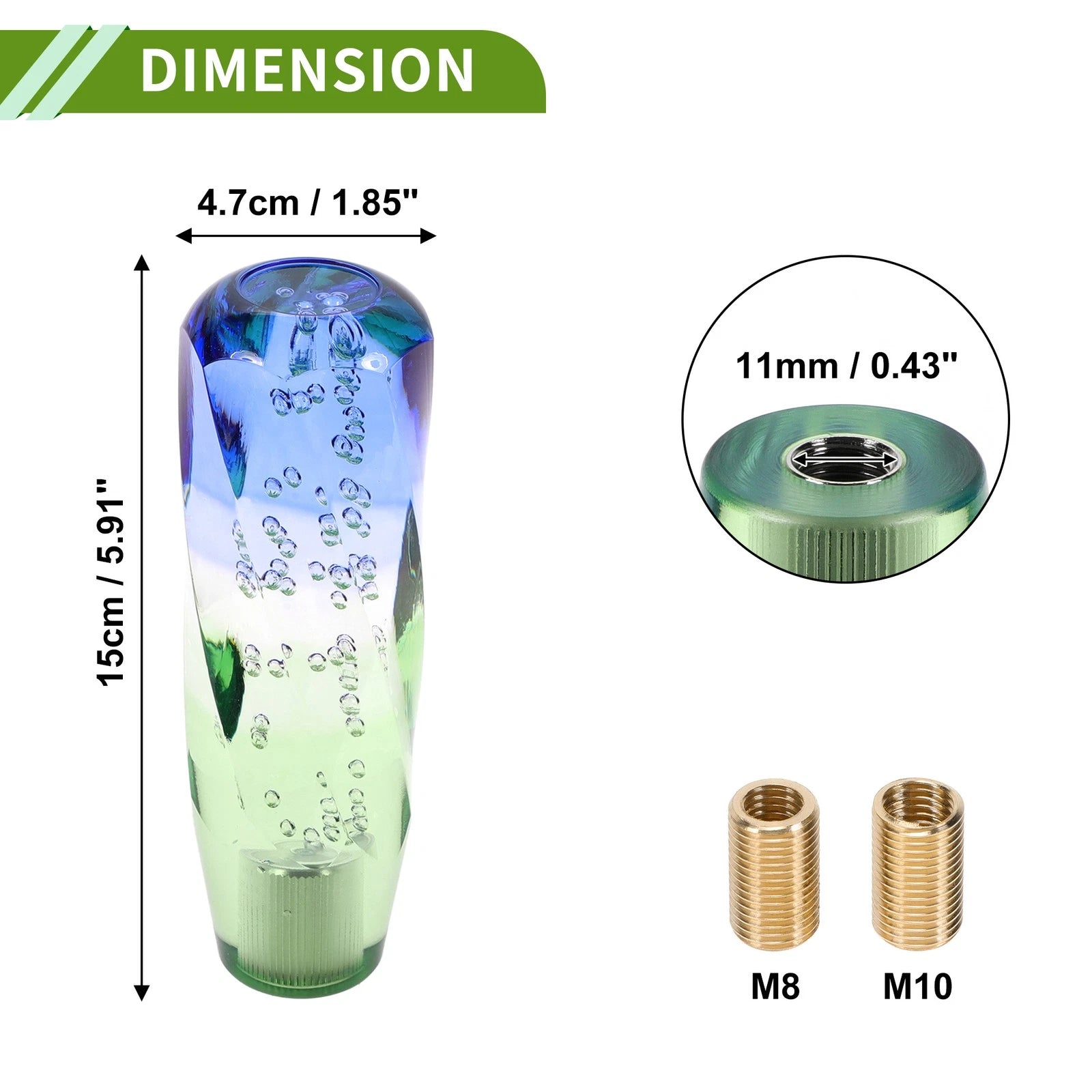 Crystal Shift Knob with 2 Adapters for Universal Fit (15cm)