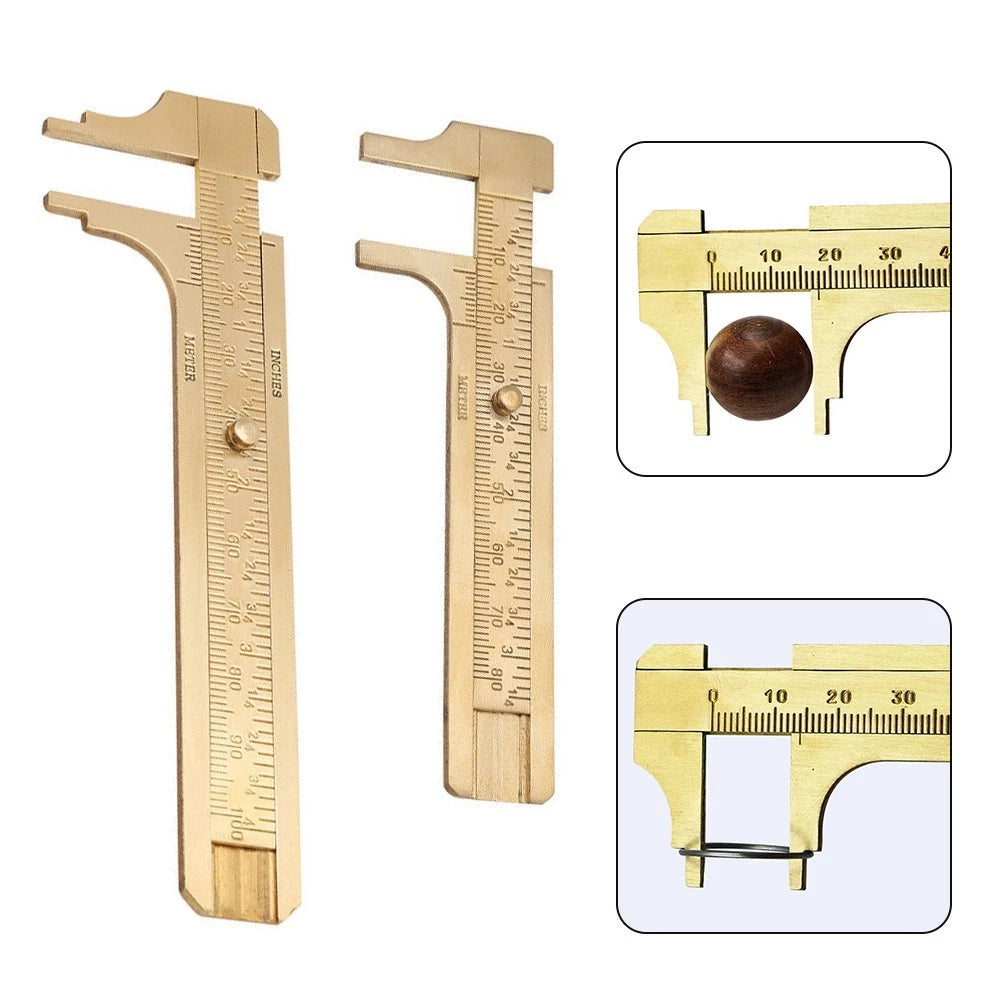 Mini Brass Scale Sliding Gauge Vernier Caliper Ruler Measuring Tool