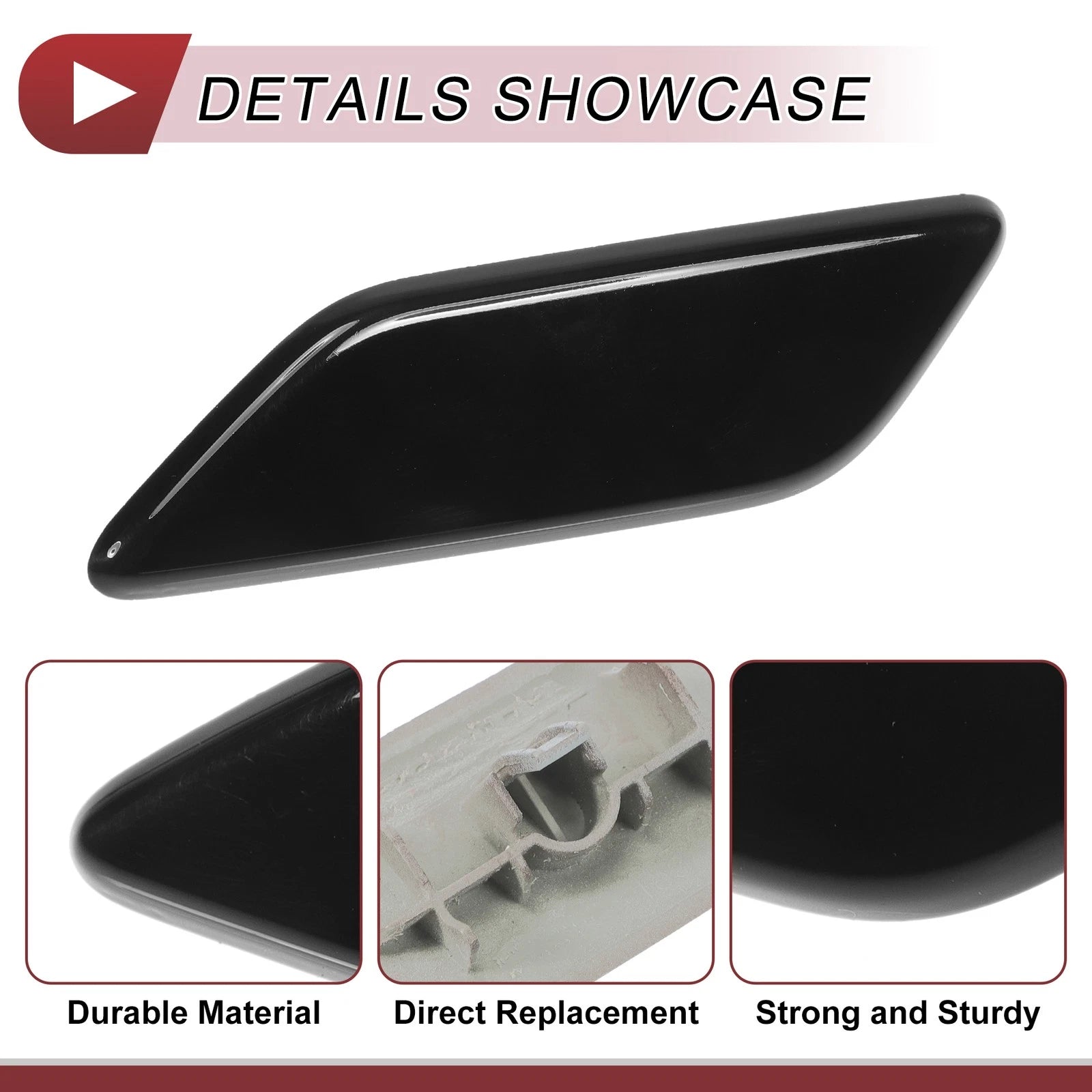 Front Left Washer Nozzle Cover Cap for Honda CR-V (2015–2017) 1 Pcs Black